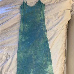 Tie dye bodycon dress with slit